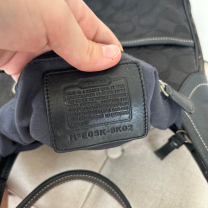 Coach Hampton Black Leather Shoulder Bag Silver Buckle E05K-8K02