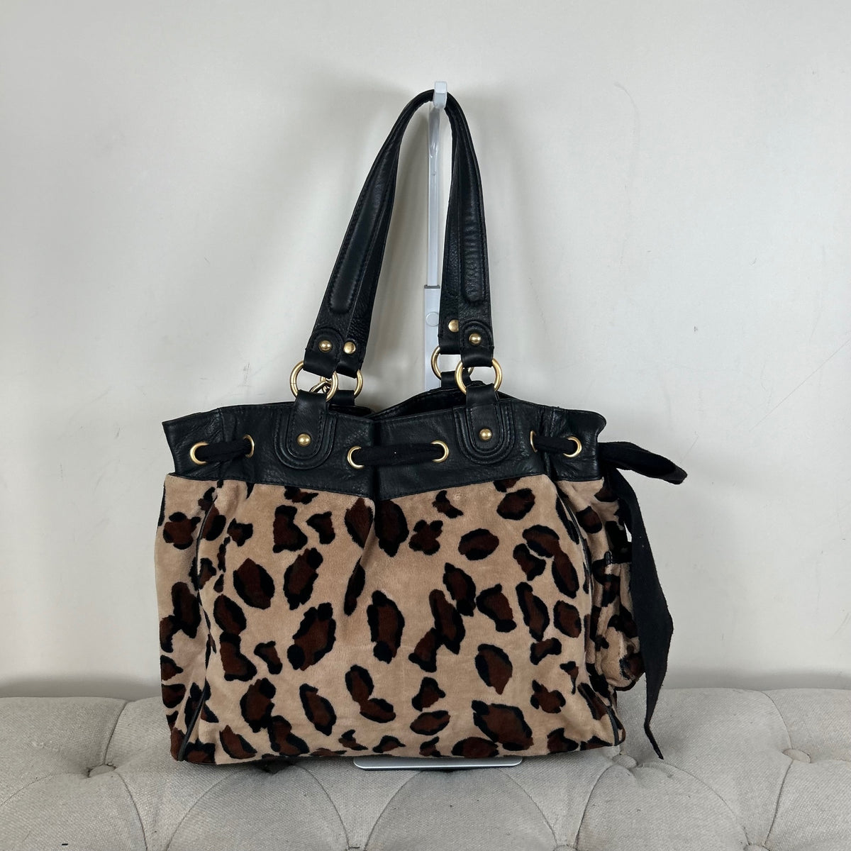 Vintage Y2K Juicy Couture Brown Leopard Print Velour Handbag