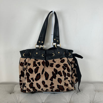 Vintage Y2K Juicy Couture Brown Leopard Print Velour Handbag