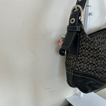 Coach Black Monogram Convertible Shoulder Bag K0726-F10945