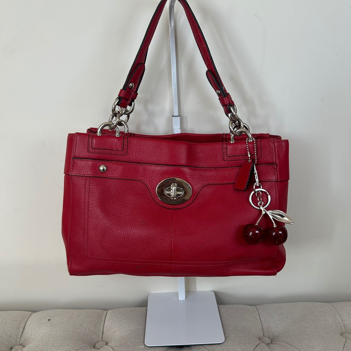 Coach Red Pebbled Leather Penelope Shoulder Bag H1169-F16531