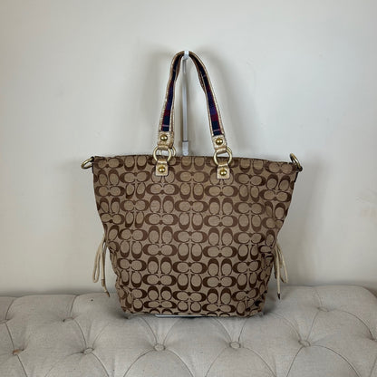 Coach Poppy Purple & Gold Plaid Convertible Shoulder Bag G1020-15881