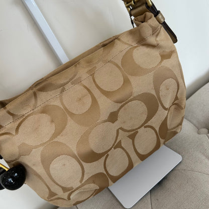 Coach Beige Monogram Convertible Shoulder Bag K1173-F15068