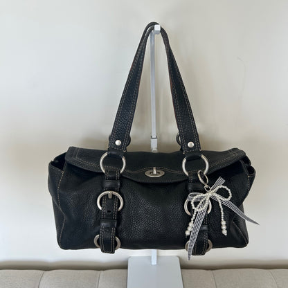 Coach Black Pebbled Leather Chelsea Satchel E068-10134