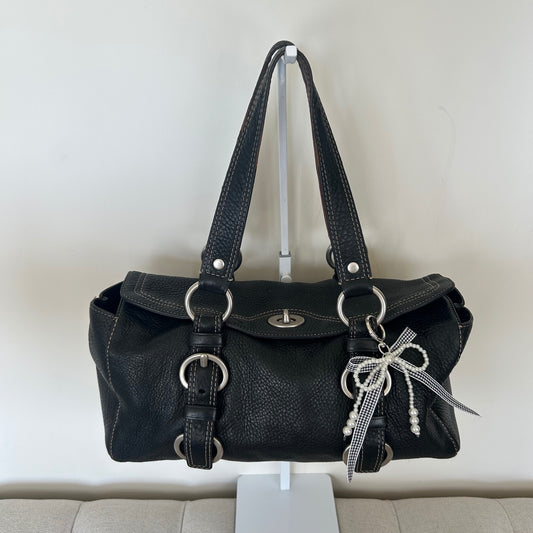Coach Black Pebbled Leather Chelsea Satchel E068-10134