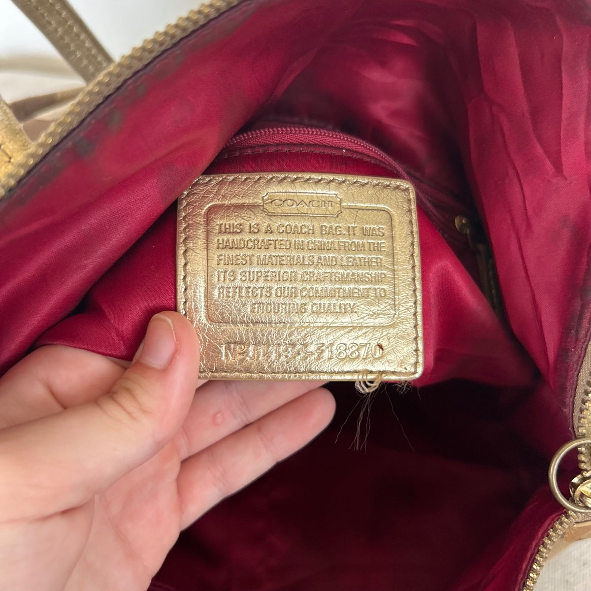 Coach Gold Heart Tote Bag J1194-F18870