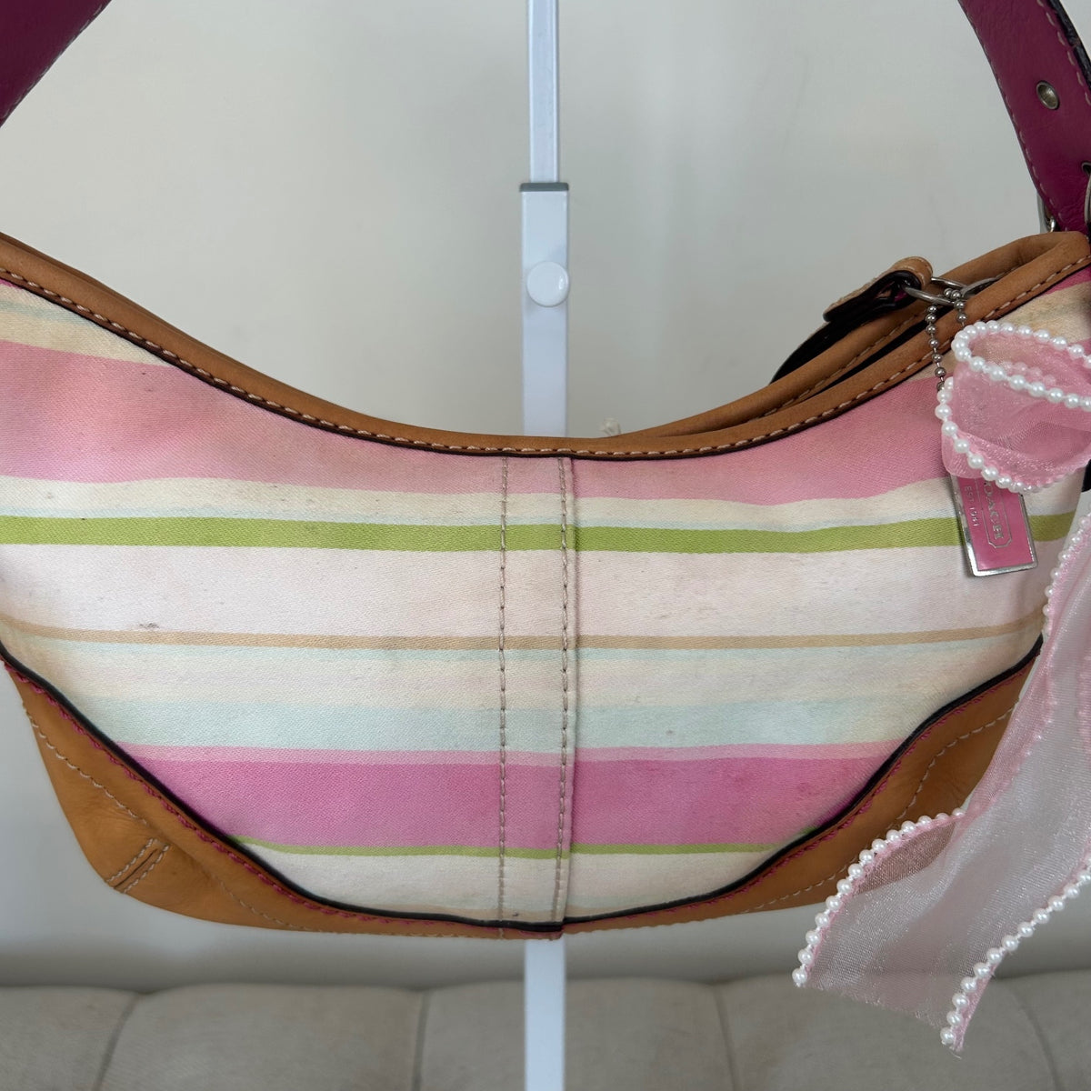 Coach Soho Pastel Multicolour Stripe Hobo Shoulder Bag L053-1884