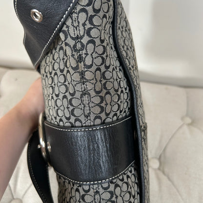 Coach Soho Large Black Signature Monogram Shoulder Bag E06W-6808
