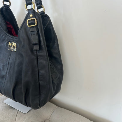 Coach Black Leather Maggie 3 Compartment Shoulder Bag B1168-16503