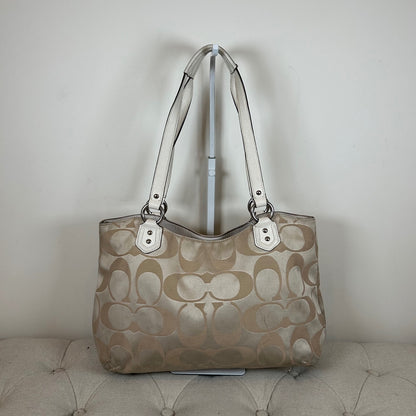 Coach Soho Large Beige Sateen Tote Shoulder Bag M1382-F25294