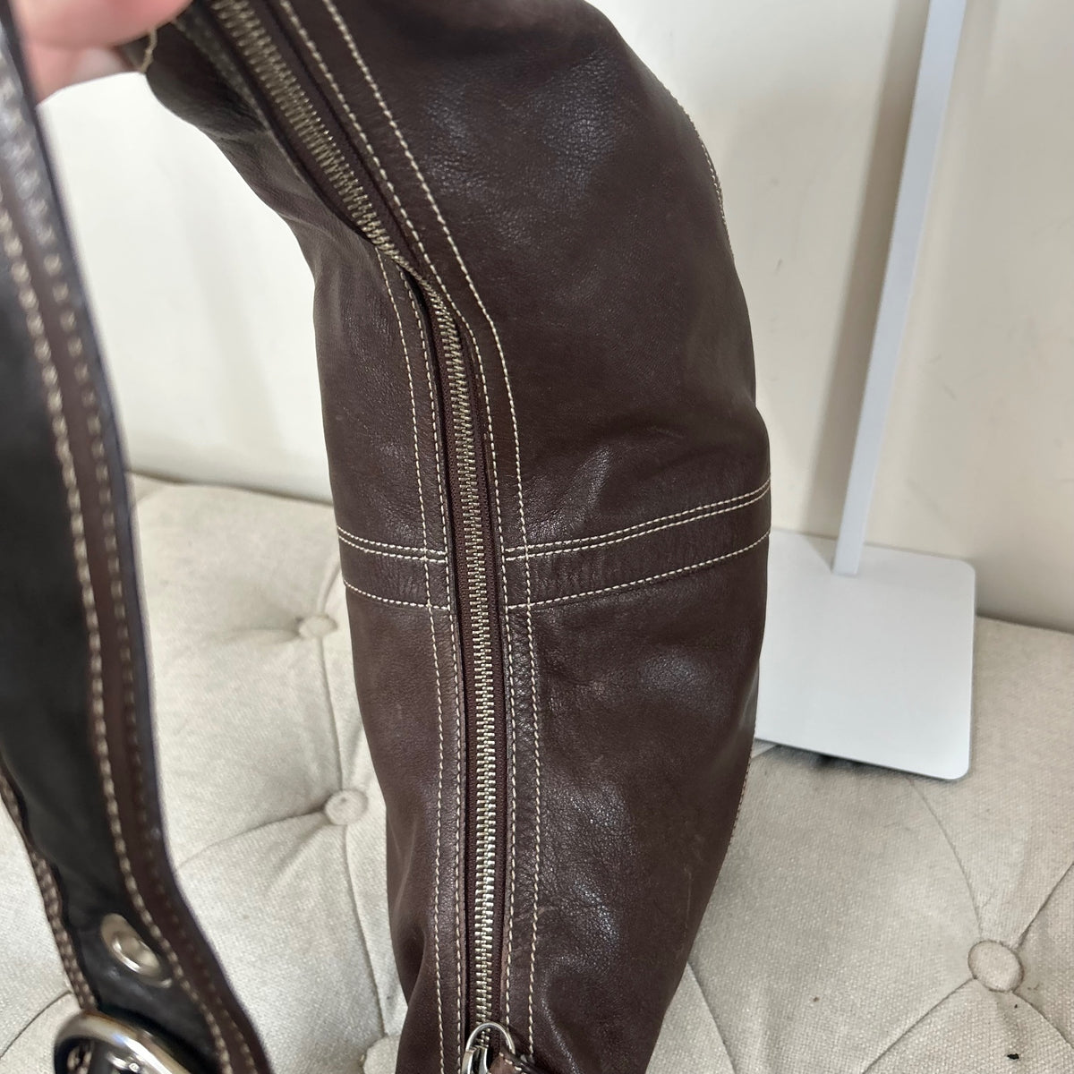 HiCoach Large Brown Leather Hobo Bag H0669-10032