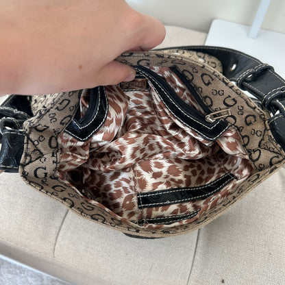 Guess Black & Grey Monogram Shoulder Bag