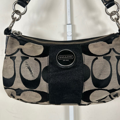 Coach Black Monogram Stripe Mini Shoulder Bag A1175-F17439