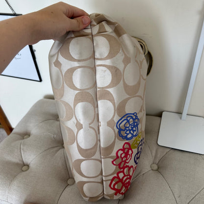 Coach Poppy Beige Flower Detail Shoulder Bag K1259-F20794