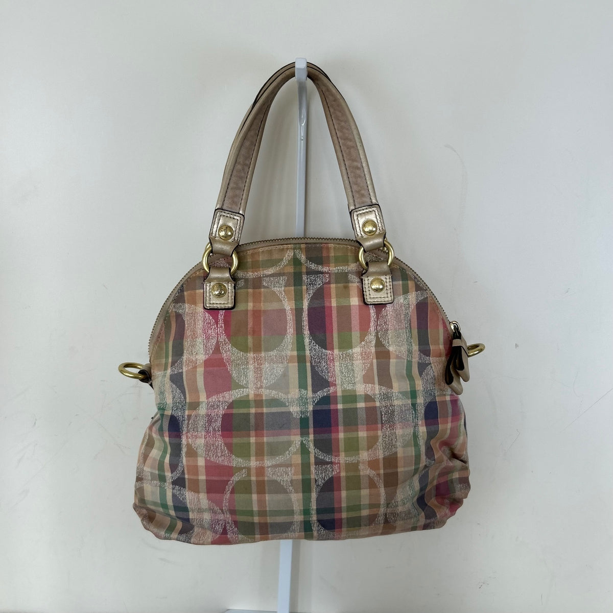 Coach Poppy Pink Multicolour Plaid Tartan Shoulder Bag A1382-F23541