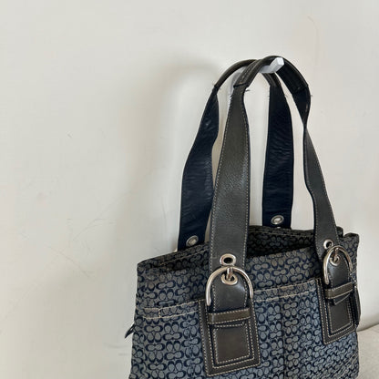Coach Blue Monogram Tote Soho Shoulder Bag E0885-F12310