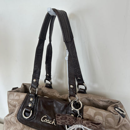 Coach Beige Monogram 3 Compartment Shoulder Bag C1159-F15510
