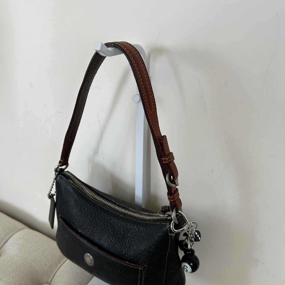 Coach Black Pebbled Leather Mini Shoulder Bag C05S-8E96