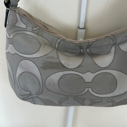 Coach Grey Monogram Convertible Stripe Shoulder Bag E1260-F19435