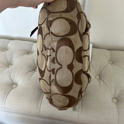 Coach Signature Monogram Turnlock Shoulder Bag Brown E1026-F15171