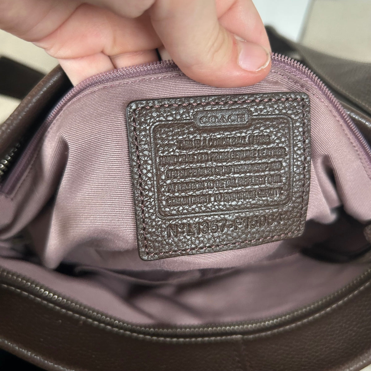 Coach Brown Pebbled Leather Convertible Shoulder Bag L1357-F15064