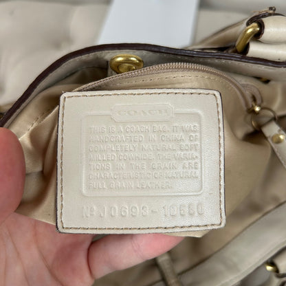 Coach Hampton Beige Pebbled Leather Shoulder Bag J0693-10530