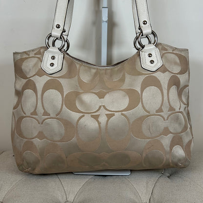 Coach Soho Large Beige Sateen Tote Shoulder Bag M1382-F25294