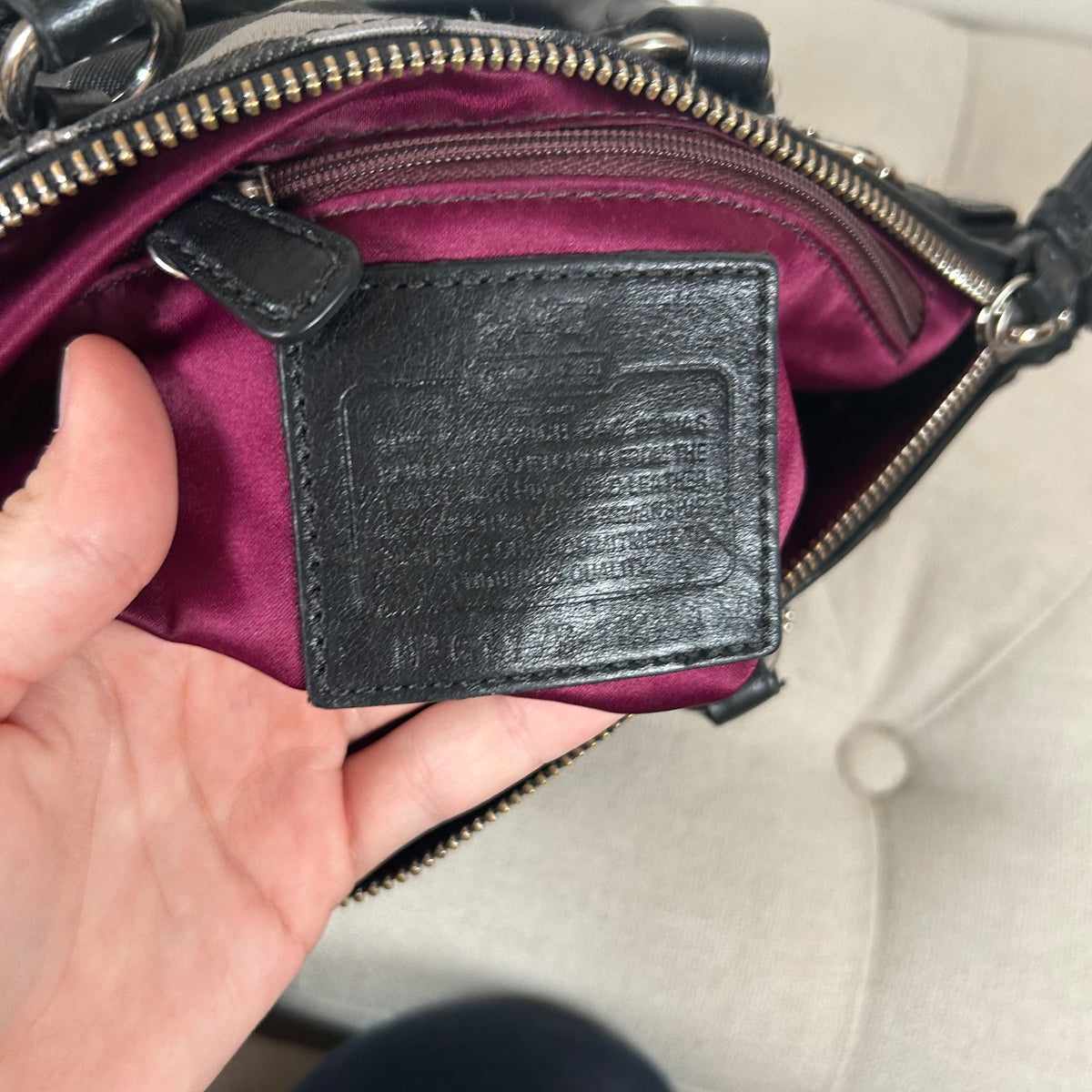 Coach Ashley Mini Op Art Grey Handbag G1176-16601