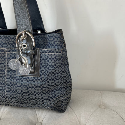 Coach Blue Monogram Soho Tote Shoulder Bag E0820-F12311