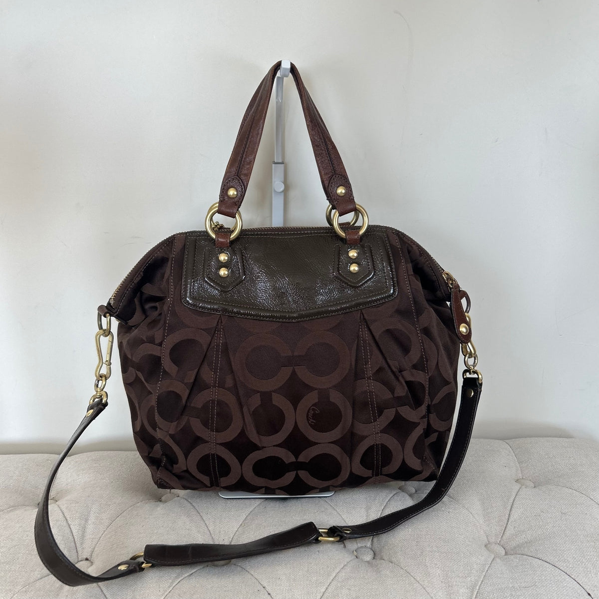 Coach Brown Monogram Ashley Shoulder Bag H0968-14335