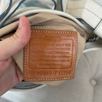 Coach Baby Blue Monogram Canvas Bucket Shoulder Bag M0849-F13358