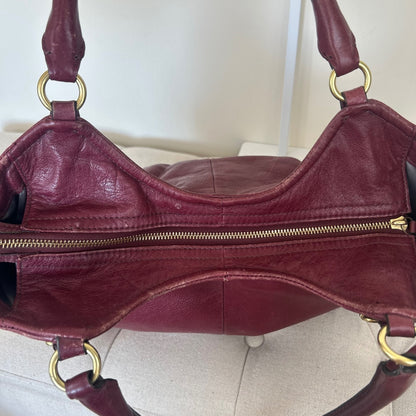 Coach Madison Maggie Burgundy Red Leather Shoulder Bag F1173-18612