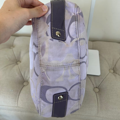 Coach Purple Optic Monogram Zoe Shoulder Bag L0967-F14711