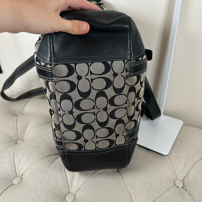 Coach Black Monogram Satchel Tote Shoulder Bag D0749-10987