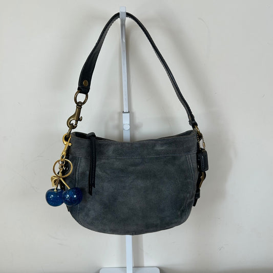 Rare Coach Mini Zoe Blue Suede Shoulder Bag E0873-41868