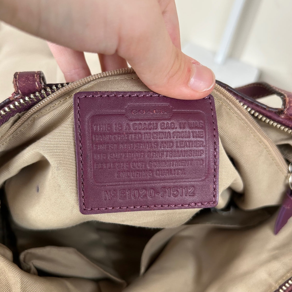 Coach Signature Monogram Purple Stripe Tote Shoulder Bag E1020-F15112