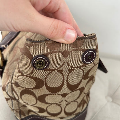 Coach Brown Monogram Turnlock Satchell Shoulder Bag D0726-11061