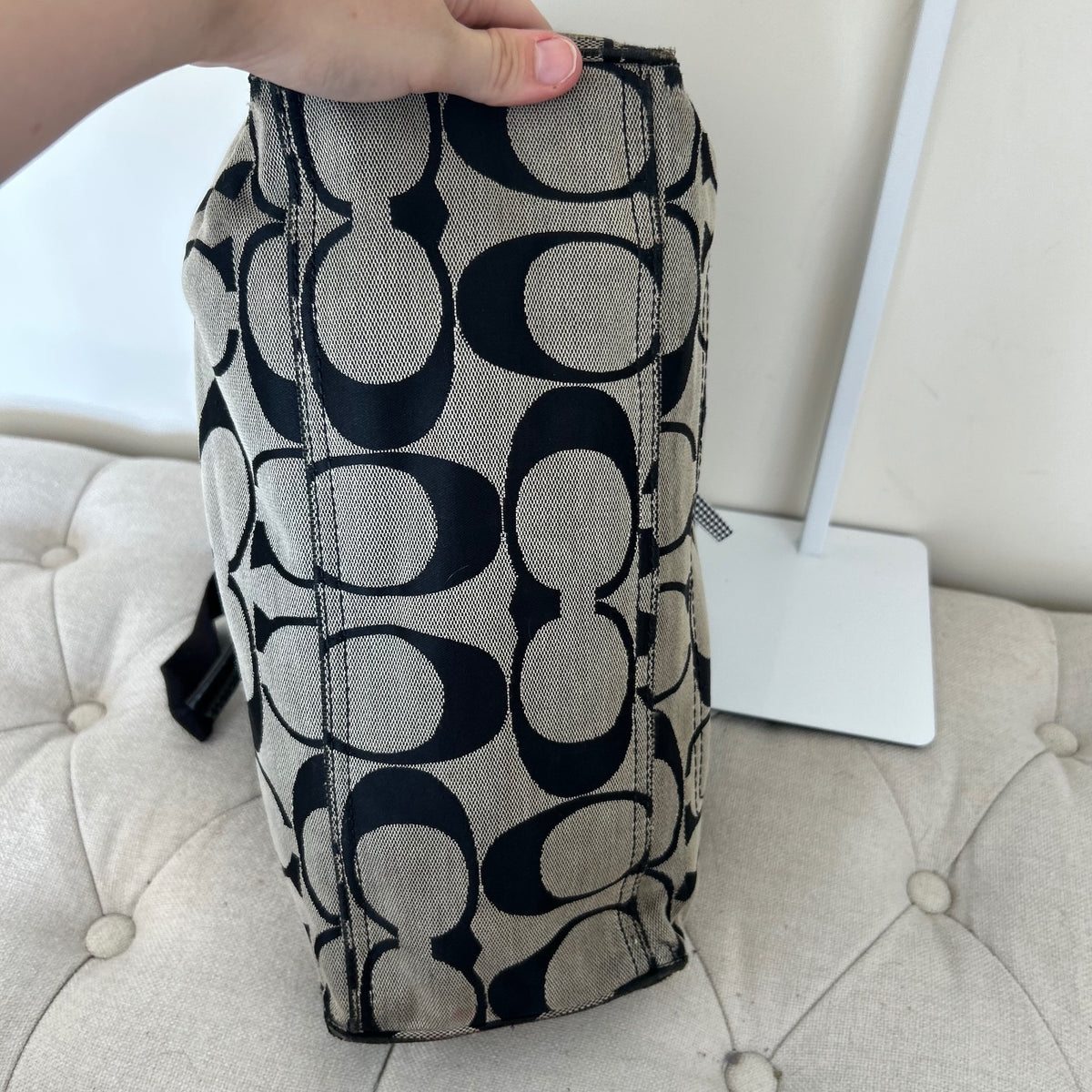 Coach Black Signature Monogram Shoulder Bag D1193-F14878