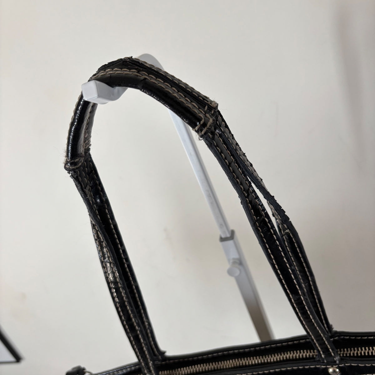 Coach Black Signature Stripe Monogram Tote Shoulder Bag D1276-F19046