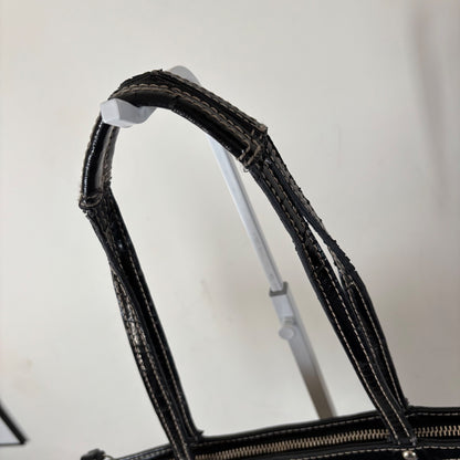 Coach Black Signature Stripe Monogram Tote Shoulder Bag D1276-F19046
