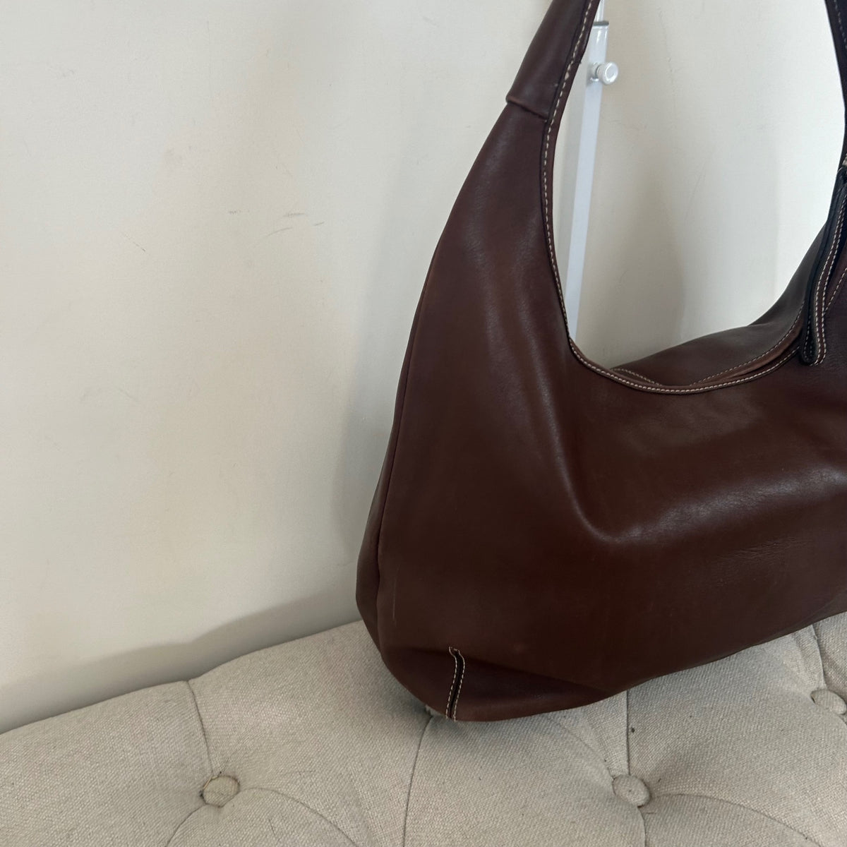 Vintage Brown Leather Ergo Shoulder Bag