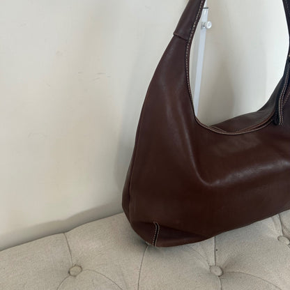 Vintage Brown Leather Ergo Shoulder Bag