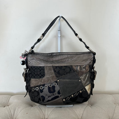 Coach Grey Patchwork Zoe Hobo Slouchy Shoulder Bag H0873-12901