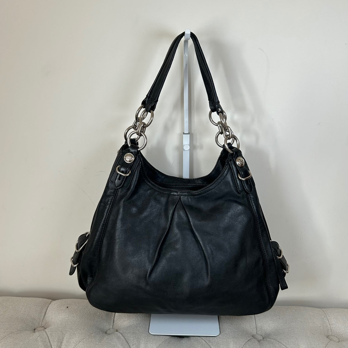 Coach Maggie Black Leather 3 Compartment Shoulder Bag J01073-15742