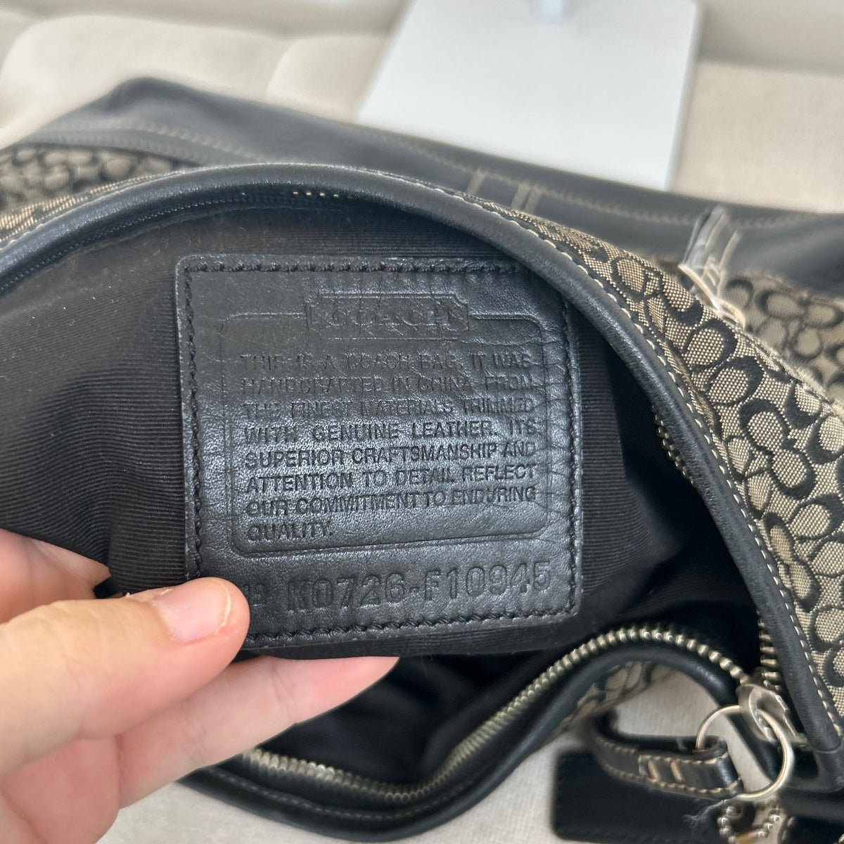 Coach Black Monogram Convertible Shoulder Bag K0726-F10945