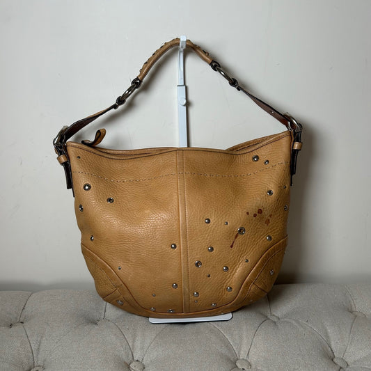 Coach Soho Beige Pebbled Leather Studded Shoulder Bag F0793-F10932