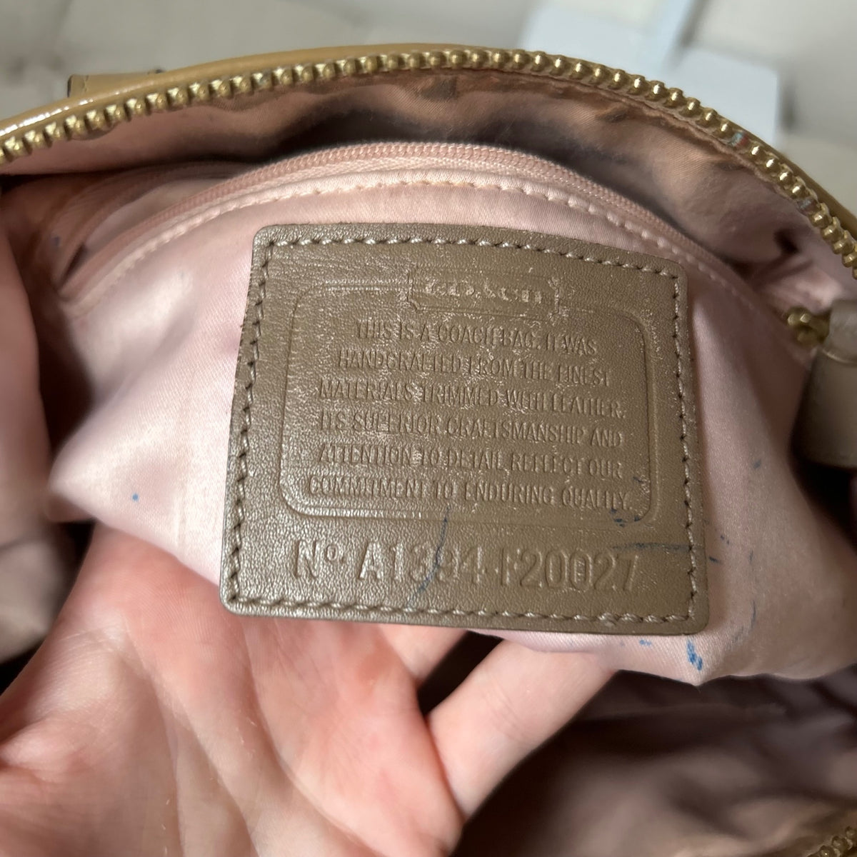 Coach Ashley Beige Signature Monogram Handbag Shoulder Bag A1394-F20027