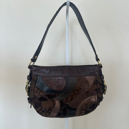 Coach Mosaic Patchwork Brown Shoulder Bag Handbag Purse E0873-41886