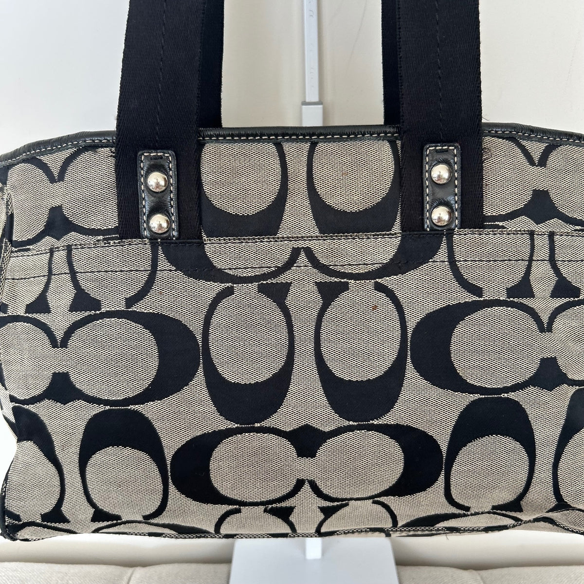 Coach Black Signature Monogram Shoulder Bag D1193-F14878