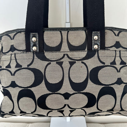 Coach Black Signature Monogram Shoulder Bag D1193-F14878